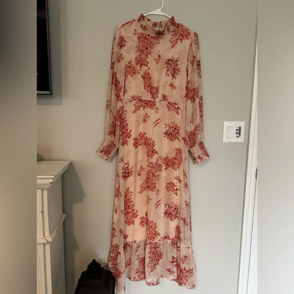 Baltic Born Floral Long Sleeve Dress in Pink and Red - Picture 15 of 16